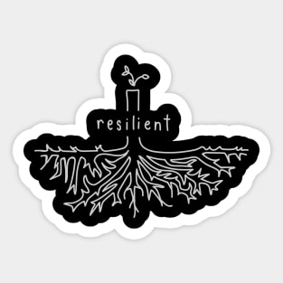 "Resilient In My Roots" Lineart Tree Sticker